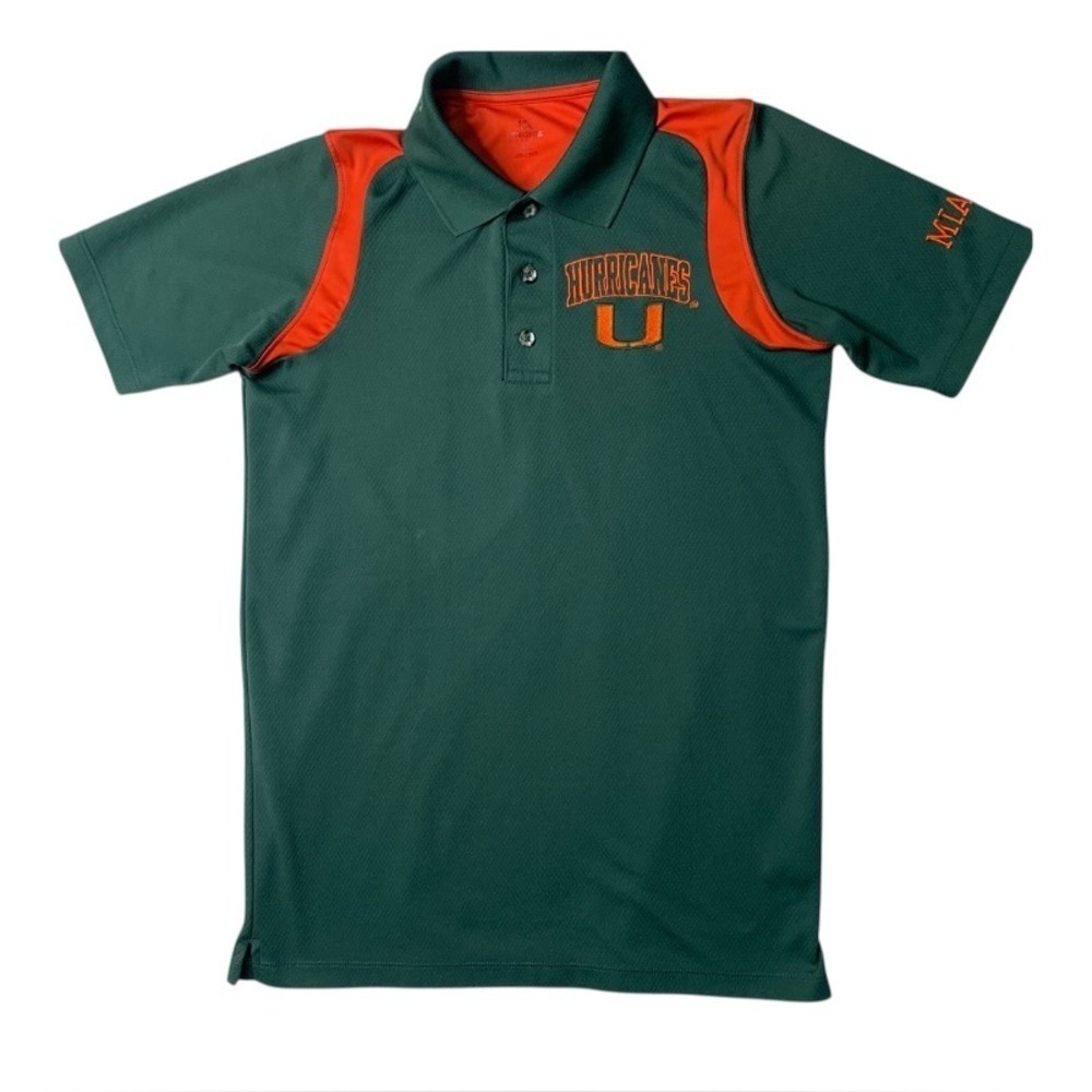 Miami Hurricanes polo Knights Apparel Vibrant green Shirt